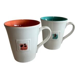 Starbucks 14 oz Ceramic Coffee Press / Bean 2006 Coffee Mug Set 2